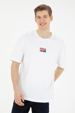 U.S. Polo Assn. Erkek Comfort Fit Bisiklet Yaka Beyaz Tişört 50287049-VR013