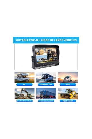 Kablosuz Kamera Sistemi, Endüstriyel , Forklift , Kamyon , Otobüs - 4 Kamera 1 Ekran