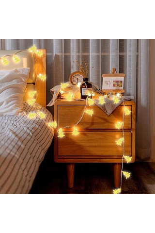 3 Metre Günışığı Çam Ağacı Pilli Led Işık, Ramazan Ayı Işıkları Süsleme Dekoratif Organizasyon Işık Sarı