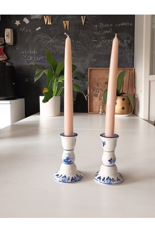 İkili Şamdan Mum 2x25cm Kum Beji