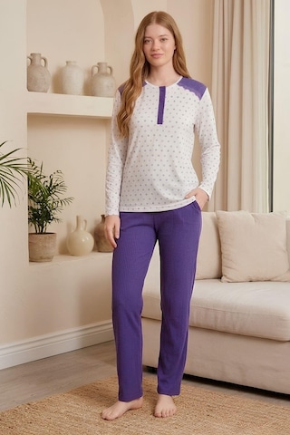 Mecit Pijama Mecit 6355 Mor Büyük Beden Kadın Pijama Takımı
