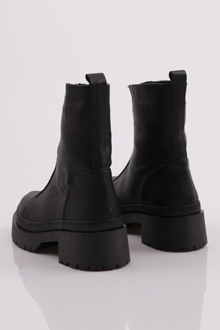 Dgn 21542-22K Kalın Taban Fermuarlı Kadın Bot 21542-2-R2119 Siyah