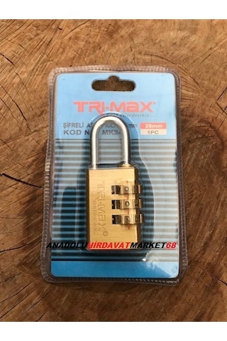 Trimax 28mm Pirinç Şifreli Asma Kilit Mini Şifreli Asma Kilit