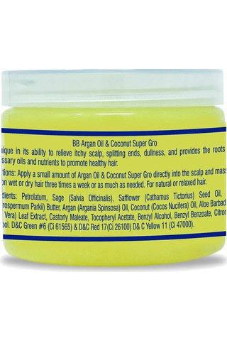 Bronner Bros Super Gro Argan Oil & Coconut Saç Ve Saç Derisi Bakım Kremi 170gr
