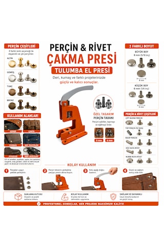 Portatif Küçük Tulumba El Presi - 240 Adet Karışık Renkli Rivet Perçin Delme Ve Çakım Seti 240set
