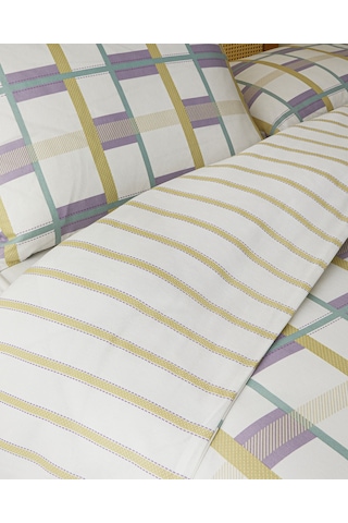English Home Pop Grid Kolay Ütülenir Tek Kişilik Nevresim Seti 160x220 Cm Lila-yeşil