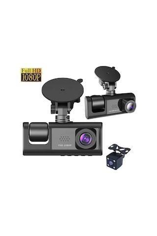 Araç Araba Kamerasi Black Box Traffic Recorder 3 Kameralı 5256