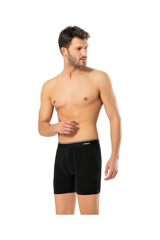 Erdem Erkek Pamuk Elastan Uzun Boxer 1470 - 6 Adet Siyah