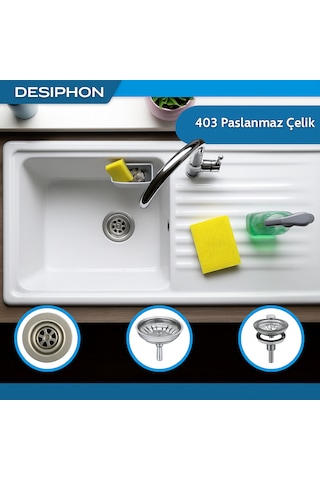 2 Adet Çöpmak 8 Cm Paslanmaz Çelik Lavabo Evye Gider Süzgeci Sif