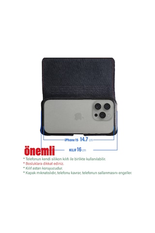 Apple Uyumlu iPhone 15 Kemer Kılıfı Bel Kemer Takılan Kılıf
