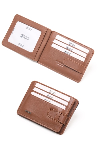Ancora Leather Hakiki Deri-minimal Tasarım Kartlık-26205-kişiye Özel İsim Baskılı Taba