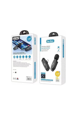 Kablosuz Dijital Yaka Mikrofonu Seti Go Des Gd-ws301l
