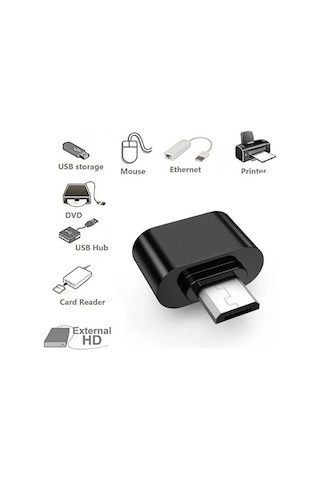 Wozlo Micro USB to USB OTG Çevirici Dönüştürcü Siyah