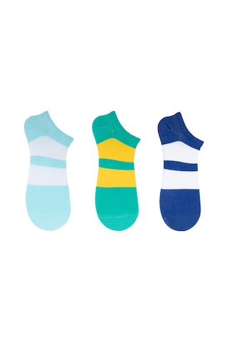 The Socks Company 3 Çift Erkek Patik Çorap 23SDCR157P Beyaz - Gri