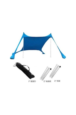 Prestigegoods 2 Demirli Plaj Çadırı, 200x160x150 Cm, Mavi, Güneş Koruma Kulübe, Deniz Kenarı Kullanım Mavi