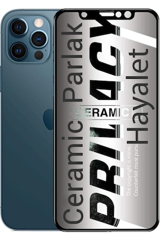 iPhone Uyumlu 12 Pro Max Hayalet Ekran Koruyucu Parlak Seramik