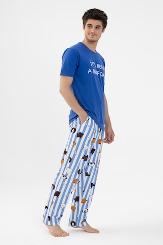 Erkek Kısa Kollu Pamuklu Hayvan Desenli Pijama Takımı Ko6303pj-2 Saks