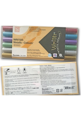 Zig Davetiye Kalemi Metalik Renkler - 6Lı Set Ms-8000/6V