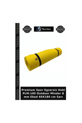Premium Spor Egzersiz Hobi Plm-100 Outdoor Minder 8 Mm Ebad 60x180 Cm Sarı