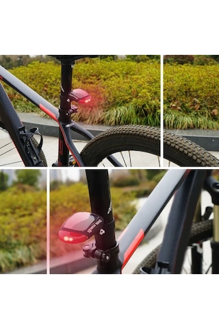 Sıladanal Led Güneş Enerjisi İle Şarj Edilebilir Bisiklet Kuyruk Lambası Solar Bisiklet Lambası Siyah