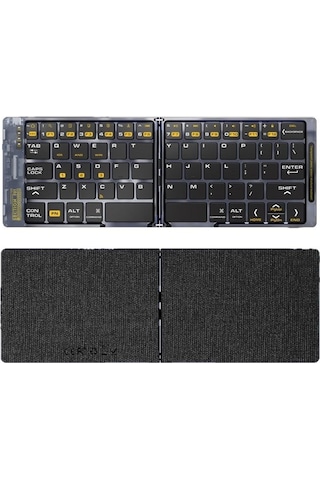 Yunboo F69 Transparan Çift Katlı Bluetooth Klavye - 3 Cihazı Eş Zamanlı Bağla, Taşınabilir, Tüm Sistemler İçin Uyumlu Diğer