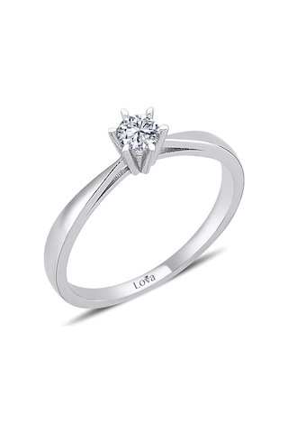 Lova D Renk 0,21 Karat Pırlanta Tektaş Yüzük - 1020090