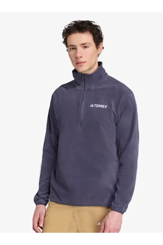 Adidas Jm3123 Multi Essentials 1/2 Zip Fleece Erkek Polar Mor