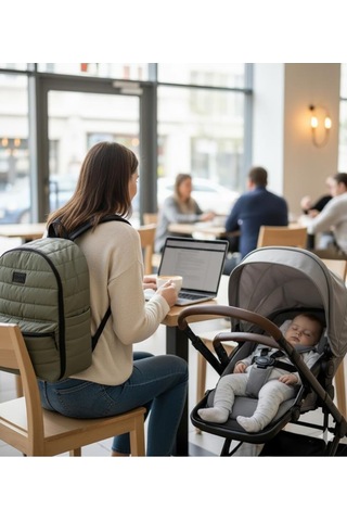 Babymol Selimiye Anne Bebek Bakım Çantası - Yeşil Standart Yeşil