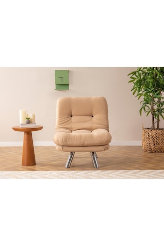 Pafu Hippo Yataklı Tekli Koltuk - Krem Krem