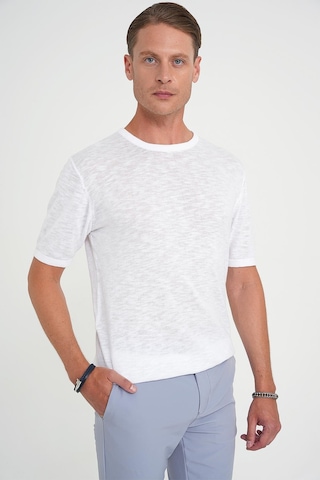 Efor Comfort Fit Bisiklet Yaka Kısa Kol Spor Beyaz Triko Tr 881 Beyaz