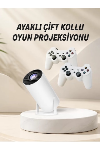 Taşınabilir Android Projeksiyon Ayaklı Çift Kollu 4k Çözünürlüklü Sinema Projeksiyonu