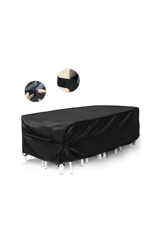 Açık Su Geçirmez Toz Geçirmez Oxford Kapak Bahçe Mobilyaları Veranda Masa Sandalye 213 132 74 Cm Ahşap Desen