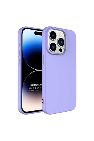 Kılıf Apple İphone 15 Pro Max İçin Groovy Soft Lila İphone 15 Pro Max İle Uyumlu Kılıf - Lila