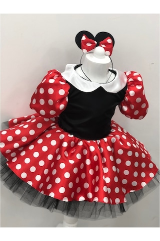 Minnie Mouse Kız Çocuk Doğum Günü Elbisesi & Parti Kostümü Çok Renkli