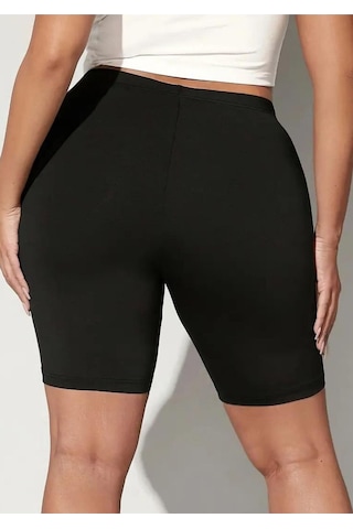 Bella Dossi Kadın Büyük Beden Rahat, Terletmez Ve Iç Göstermez Diz Üstü Kısa Tayt Siyah
