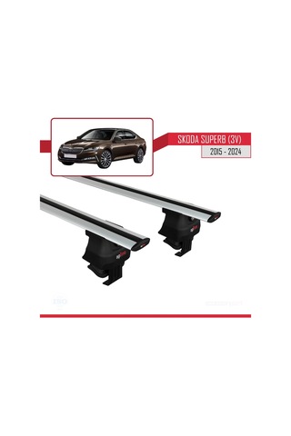 Skoda Superb 3v 2015 Ve Sonrası İle Uyumlu Ace-4 Ara Atkı Tavan Barı Gri