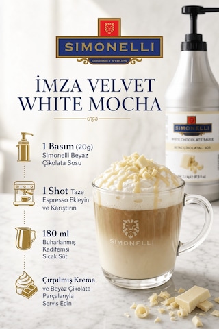 Simonelli Profesyonel Beyaz Çikolatalı Kahve ve Tatlı Sosu 2500 G + Pompa