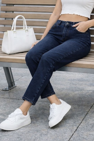 Cedy Denim Kadın Yüksek Bel Soho Boyfriend Jean C599 Lacivert