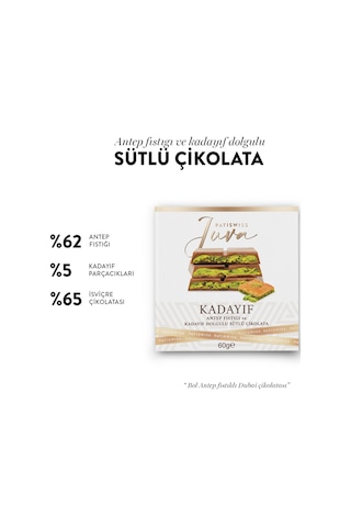 Juva Antep Fıstığı Ve Kadayıflı Dubai Çikolatası, 60g