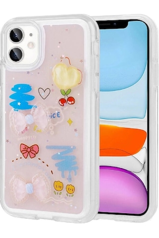 Apple Uyumlu iPhone 11 Kılıf Kabartma Figürlü Parlak Zore Minimini Silikon Kapak