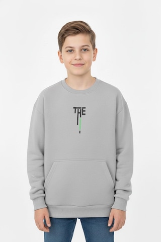 Kanguru Cepli Bisiklet Yaka Erkek Çocuk Sweatshirt-90902 Gri