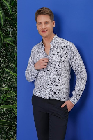 Efor G 1539 Slim Fit Beyaz Klasik Gömlek Beyaz