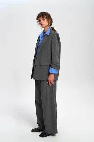 Mai Studios Co. Jessical Çizgili Füme Blazer Füme