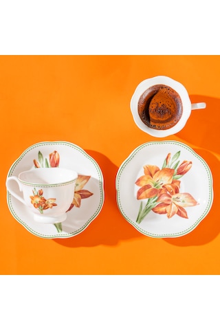 Perotti 16871-5 De Flore 2 Kişilik Porselen Kahve Fincan Takımı