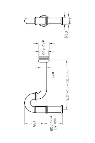 Vitra Lavabo Eviye Sifonu P Tipi A45117
