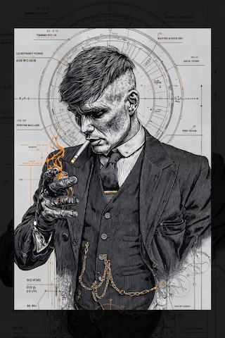 Thomas Shelby Peaky Blinders Smoke Kanvas Tablo