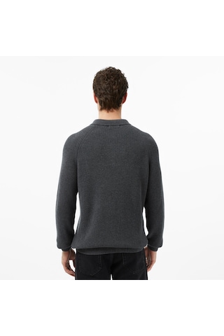 Nautica Erkek Gri Classic Fit Kazak Düz S57223t Gri