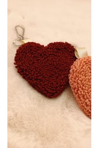 2'li Kalp Anahtarlık Charm Kırmızı