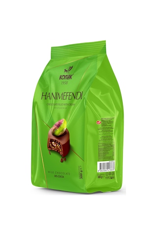 Hanımefendi Antep Fıstık Parçacıklı Dolgulu Sütlü Çikolata 300 G