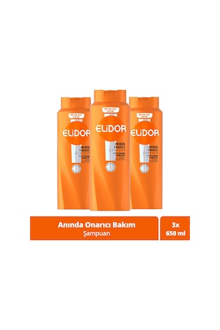 Elidor Anında Onarıcı Saç Bakım Şampuanı 3 x 650 ML